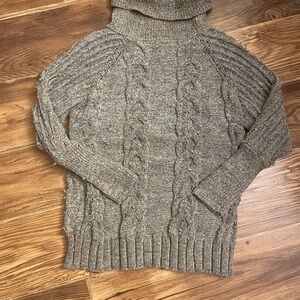 Anthropologie moon & madison Heathered Cable Knit Turtleneck Sweater